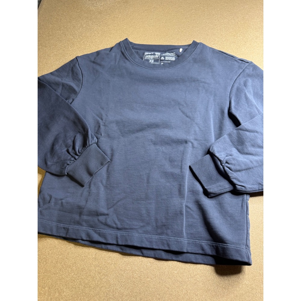 Patagonia Organic Cotton Crewneck Sweatshirt Blue XS Regenerative Pilot Cotton - Picture 3 of 8